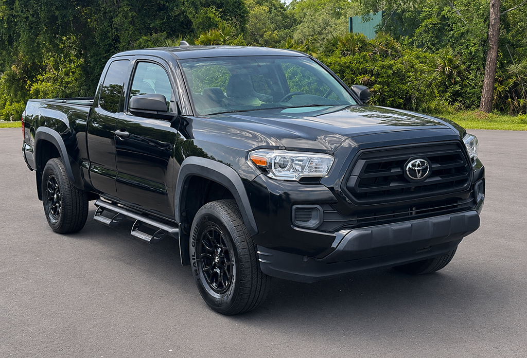 Black 2021 Toyota Tacoma SR5 V6 Access Cab 4WD Pickup Truck Four-Wheel Drive Automatic