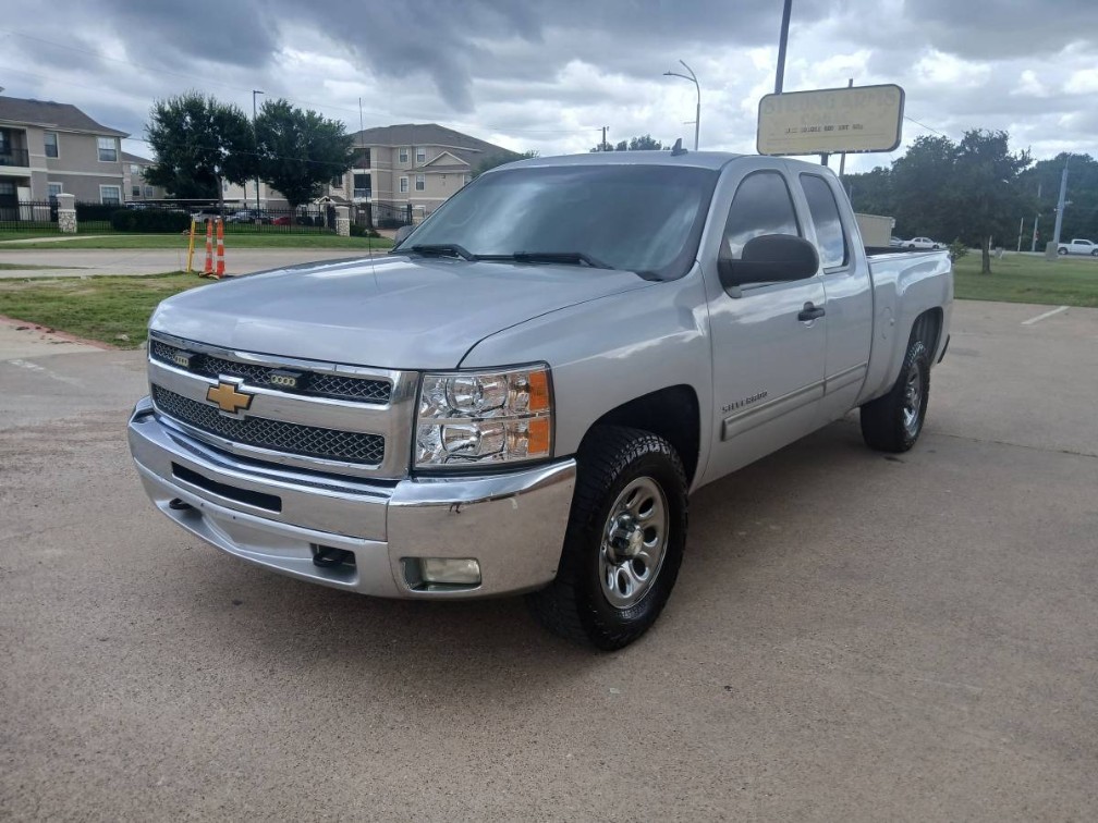 Silver 2012 Chevrolet Silverado 1500 LT Extended Cab 4WD Pickup Truck Four-Wheel Drive Automatic